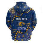 Personalized West Coast Eagles Zip Hoodie Aboriginal Pattern with Graffiti Style