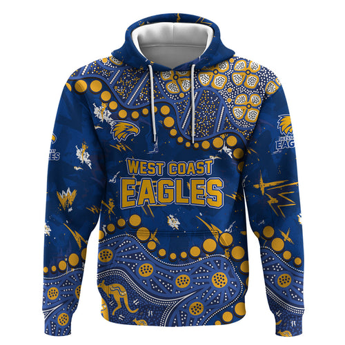 Personalized West Coast Eagles Zip Hoodie Aboriginal Pattern with Graffiti Style