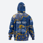 Personalized West Coast Eagles Zip Hoodie Aboriginal Pattern with Graffiti Style