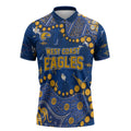 Personalized West Coast Eagles Zipper Polo Shirt Aboriginal Pattern with Graffiti Style