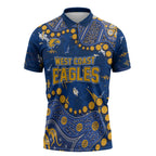 Personalized West Coast Eagles Zipper Polo Shirt Aboriginal Pattern with Graffiti Style