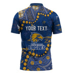 Personalized West Coast Eagles Zipper Polo Shirt Aboriginal Pattern with Graffiti Style