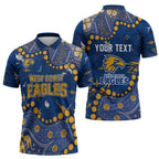 Personalized West Coast Eagles Zipper Polo Shirt Aboriginal Pattern with Graffiti Style