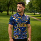 Personalized West Coast Eagles Zipper Polo Shirt Aboriginal Pattern with Graffiti Style