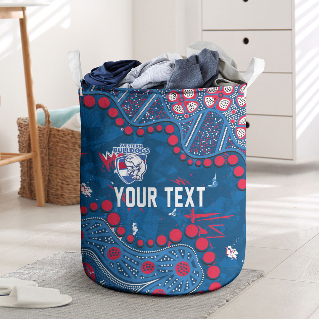 Personalized Western Bulldogs Laundry Basket Aboriginal Pattern with Graffiti Style
