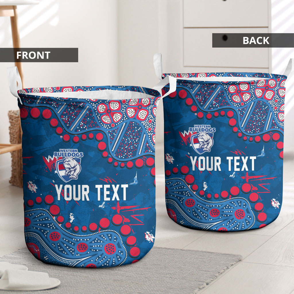 Personalized Western Bulldogs Laundry Basket Aboriginal Pattern with Graffiti Style
