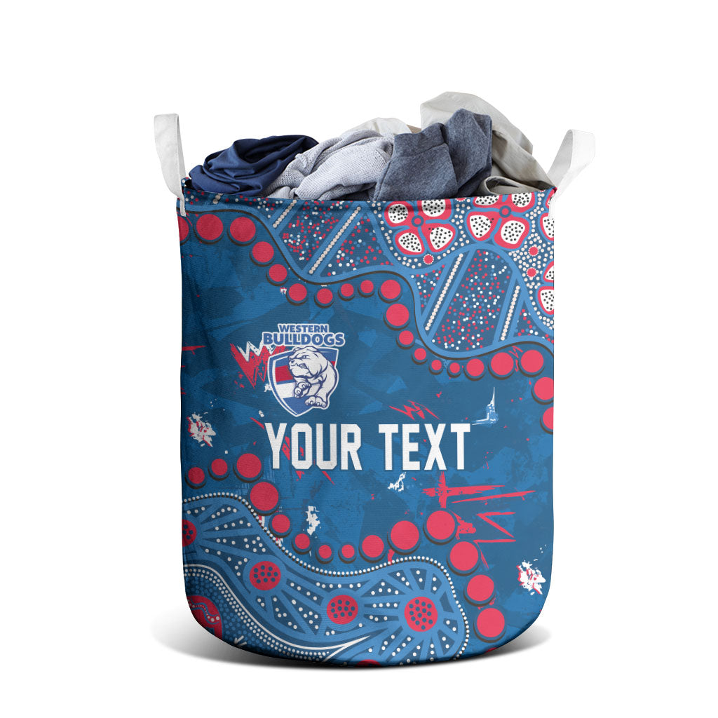 Personalized Western Bulldogs Laundry Basket Aboriginal Pattern with Graffiti Style