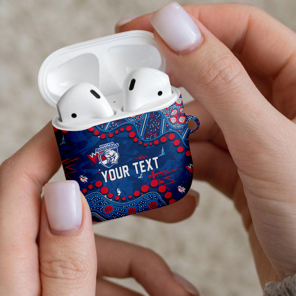 Personalized Western Bulldogs AirPods Case Aboriginal Pattern with Graffiti Style