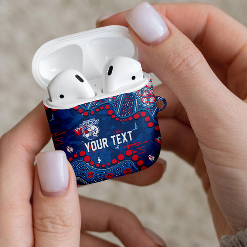 Personalized Western Bulldogs AirPods Case Aboriginal Pattern with Graffiti Style