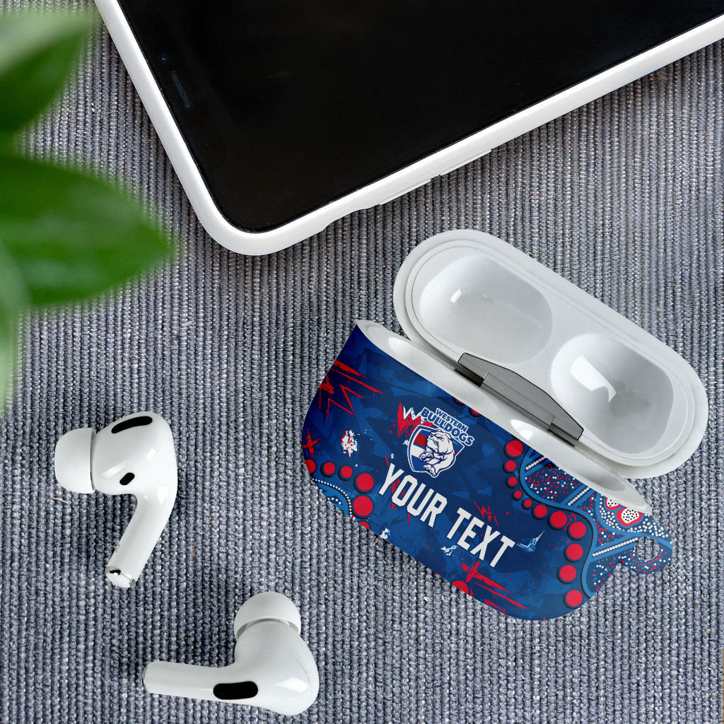 Personalized Western Bulldogs AirPods Case Aboriginal Pattern with Graffiti Style
