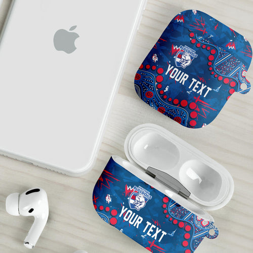 Personalized Western Bulldogs AirPods Case Aboriginal Pattern with Graffiti Style
