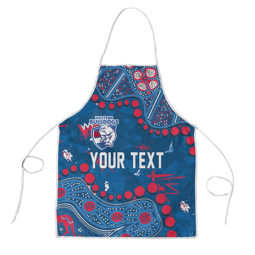 Personalized Western Bulldogs Apron Aboriginal Pattern with Graffiti Style