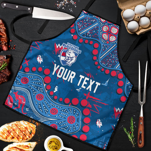 Personalized Western Bulldogs Apron Aboriginal Pattern with Graffiti Style