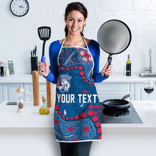 Personalized Western Bulldogs Apron Aboriginal Pattern with Graffiti Style