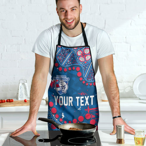 Personalized Western Bulldogs Apron Aboriginal Pattern with Graffiti Style