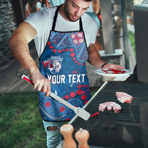 Personalized Western Bulldogs Apron Aboriginal Pattern with Graffiti Style
