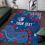 Personalized Western Bulldogs Area Rug Aboriginal Pattern with Graffiti Style
