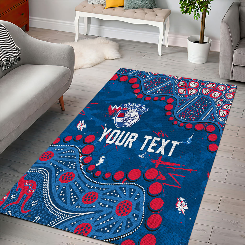 Personalized Western Bulldogs Area Rug Aboriginal Pattern with Graffiti Style