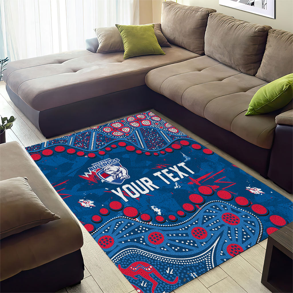 Personalized Western Bulldogs Area Rug Aboriginal Pattern with Graffiti Style
