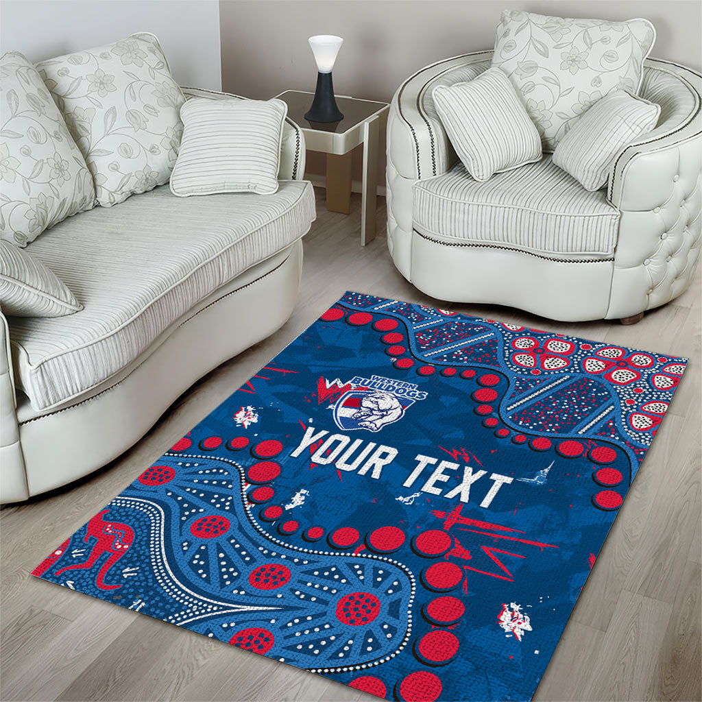 Personalized Western Bulldogs Area Rug Aboriginal Pattern with Graffiti Style