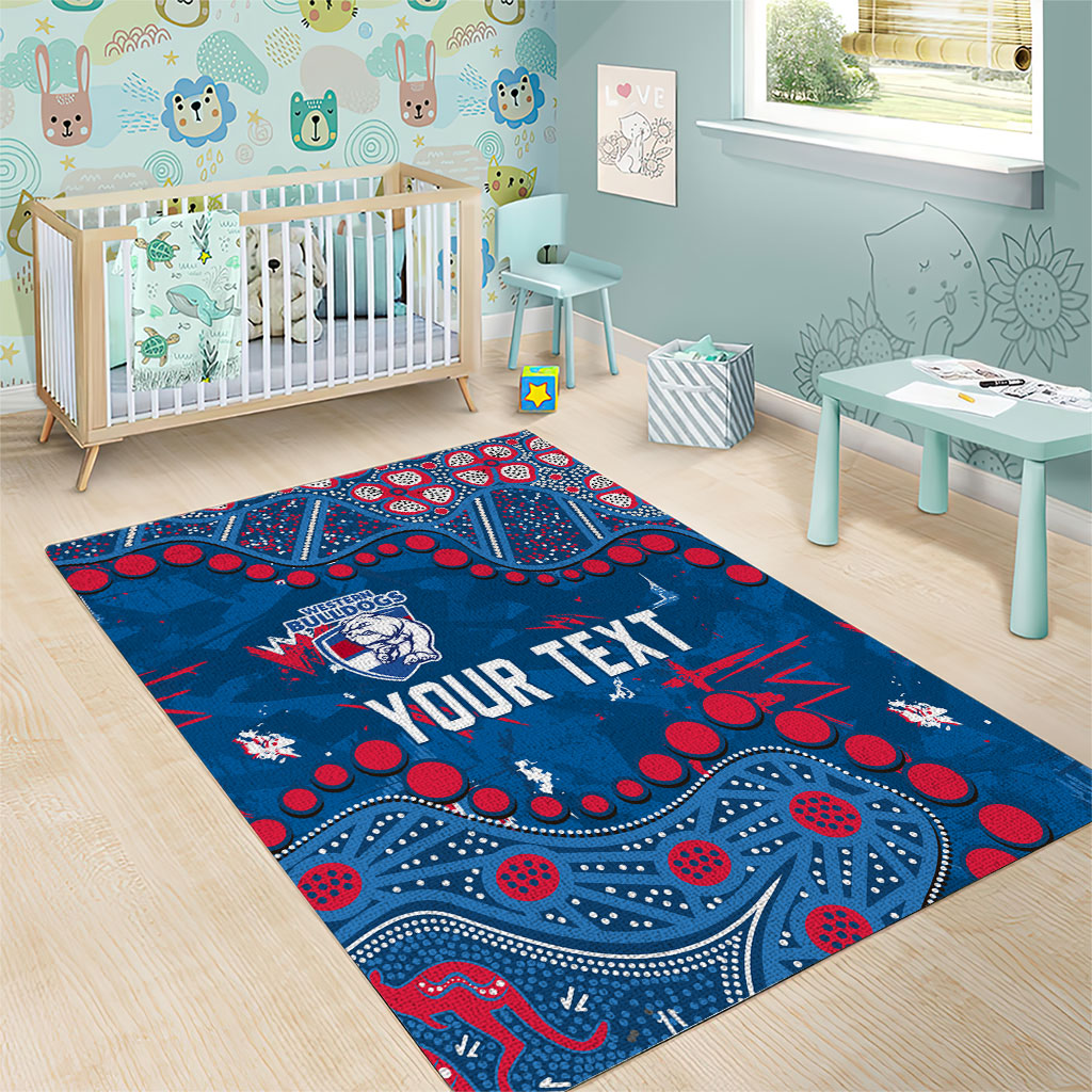 Personalized Western Bulldogs Area Rug Aboriginal Pattern with Graffiti Style