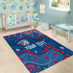 Personalized Western Bulldogs Area Rug Aboriginal Pattern with Graffiti Style