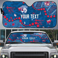 Personalized Western Bulldogs Auto Sun Shade Aboriginal Pattern with Graffiti Style