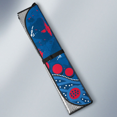 Personalized Western Bulldogs Auto Sun Shade Aboriginal Pattern with Graffiti Style