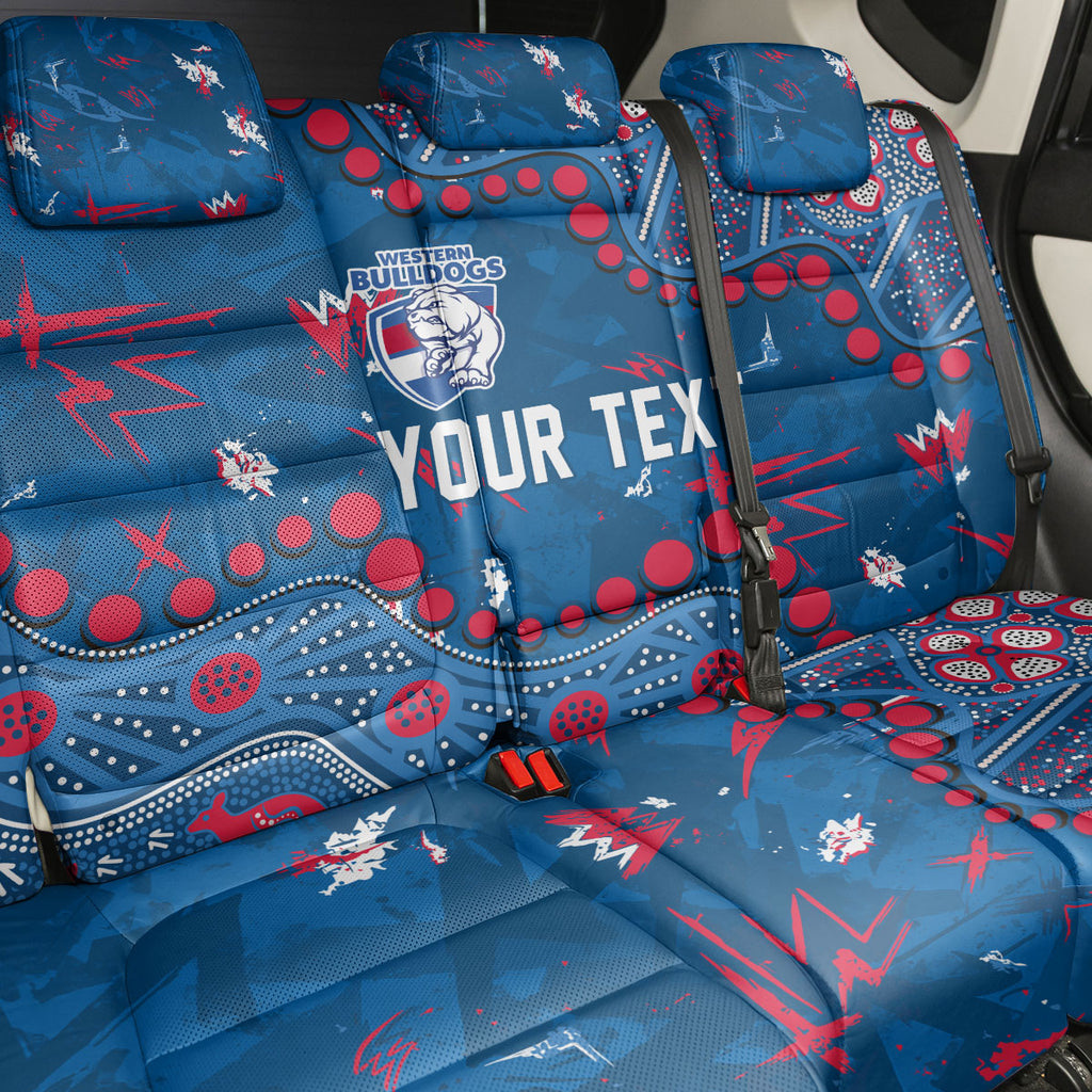 Personalized Western Bulldogs Back Car Seat Cover Aboriginal Pattern with Graffiti Style