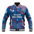 Personalized Western Bulldogs Baseball Jacket Aboriginal Pattern with Graffiti Style