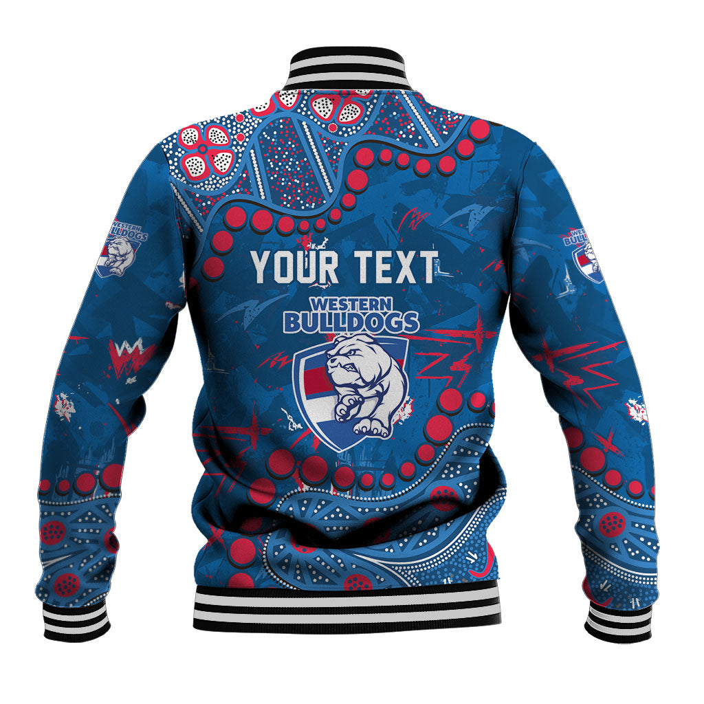 Personalized Western Bulldogs Baseball Jacket Aboriginal Pattern with Graffiti Style