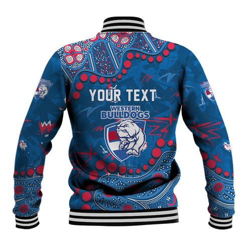 Personalized Western Bulldogs Baseball Jacket Aboriginal Pattern with Graffiti Style
