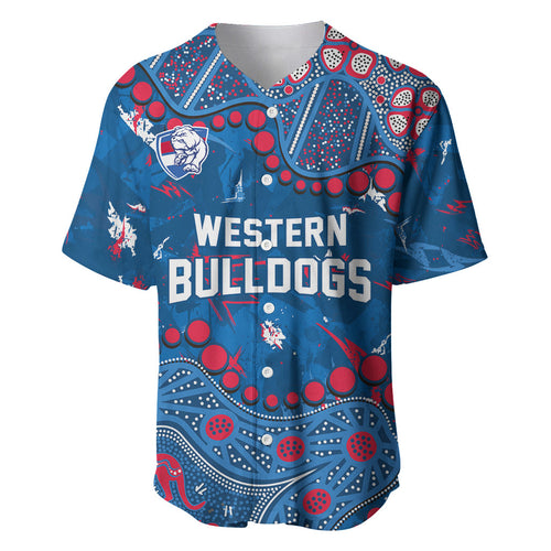 Personalized Western Bulldogs Baseball Jersey Aboriginal Pattern with Graffiti Style