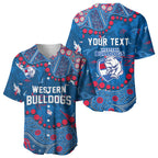 Personalized Western Bulldogs Baseball Jersey Aboriginal Pattern with Graffiti Style