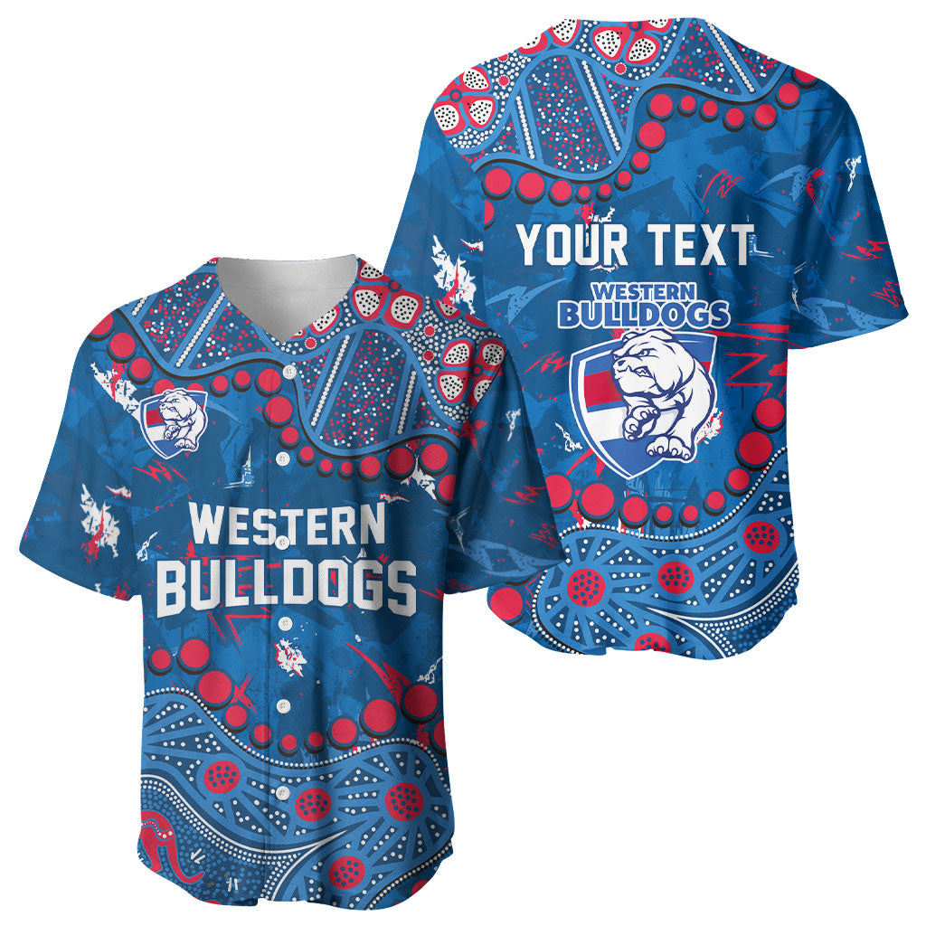Personalized Western Bulldogs Baseball Jersey Aboriginal Pattern with Graffiti Style