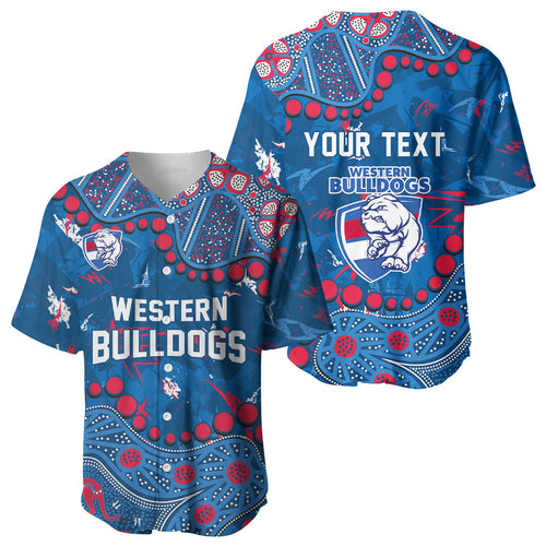 Personalized Western Bulldogs Baseball Jersey Aboriginal Pattern with Graffiti Style
