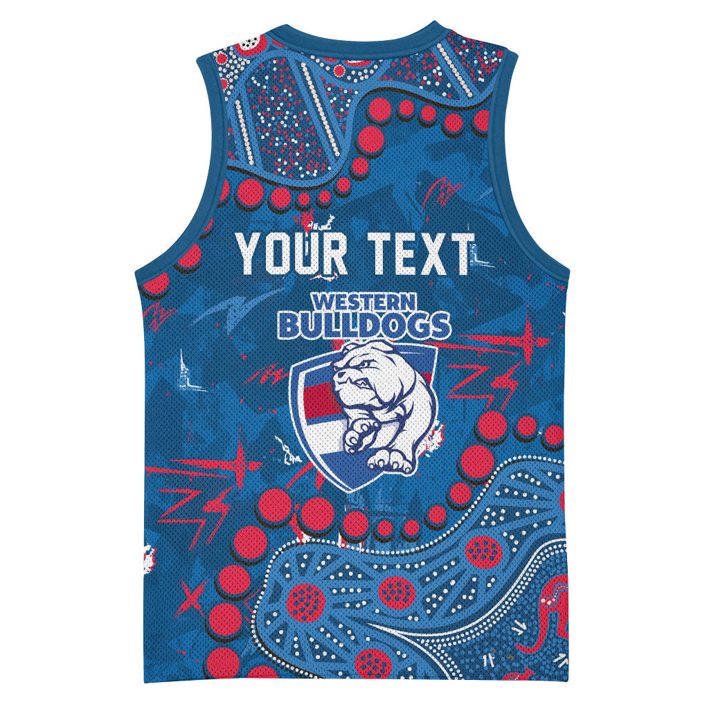 Personalized Western Bulldogs Basketball Jersey Aboriginal Pattern with Graffiti Style