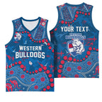 Personalized Western Bulldogs Basketball Jersey Aboriginal Pattern with Graffiti Style