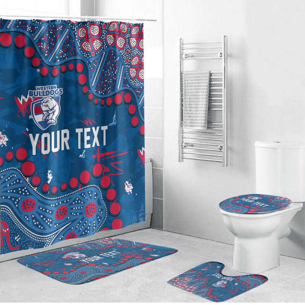 Personalized Western Bulldogs Bathroom Set Aboriginal Pattern with Graffiti Style