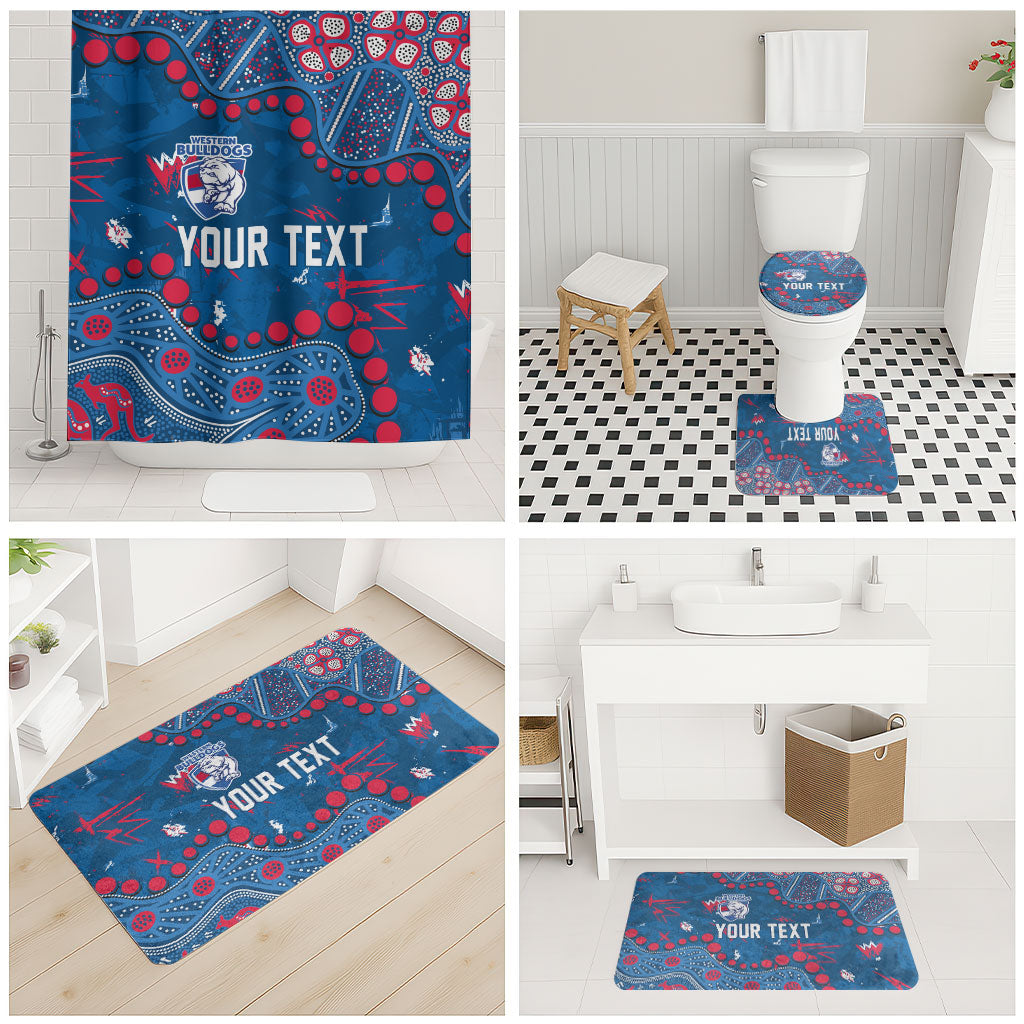 Personalized Western Bulldogs Bathroom Set Aboriginal Pattern with Graffiti Style