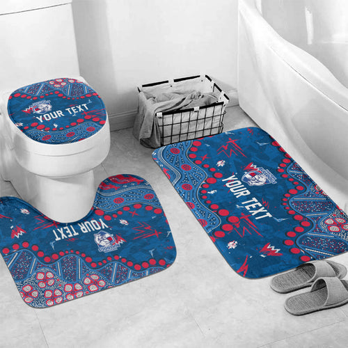 Personalized Western Bulldogs Bathroom Set Aboriginal Pattern with Graffiti Style