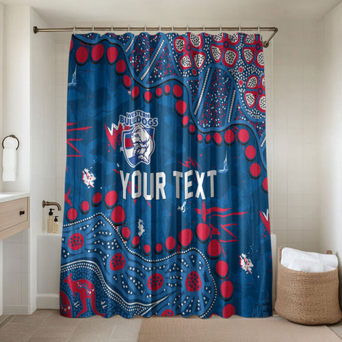 Personalized Western Bulldogs Bathroom Set Aboriginal Pattern with Graffiti Style