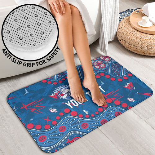 Personalized Western Bulldogs Bathroom Set Aboriginal Pattern with Graffiti Style