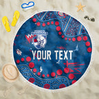 Personalized Western Bulldogs Beach Blanket Aboriginal Pattern with Graffiti Style
