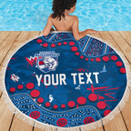 Personalized Western Bulldogs Beach Blanket Aboriginal Pattern with Graffiti Style