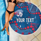 Personalized Western Bulldogs Beach Blanket Aboriginal Pattern with Graffiti Style