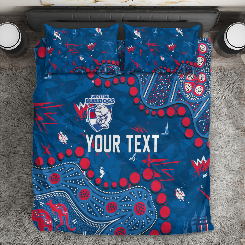 Personalized Western Bulldogs Bedding Set Aboriginal Pattern with Graffiti Style