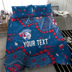 Personalized Western Bulldogs Bedding Set Aboriginal Pattern with Graffiti Style