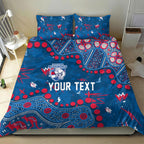 Personalized Western Bulldogs Bedding Set Aboriginal Pattern with Graffiti Style