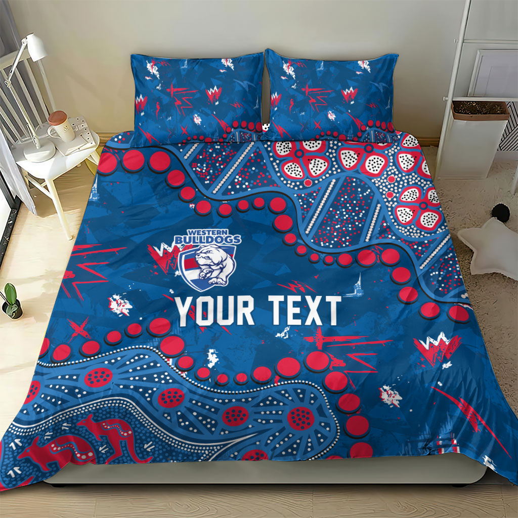 Personalized Western Bulldogs Bedding Set Aboriginal Pattern with Graffiti Style